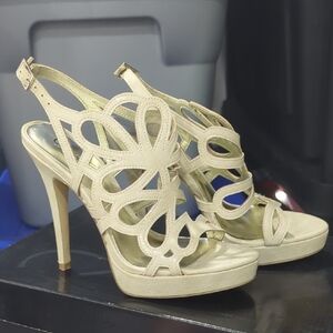 Carlos by Carlos Santana Cream Strappy Heels